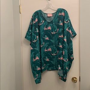 Judith March Palm Springs banana palm leaf tunic